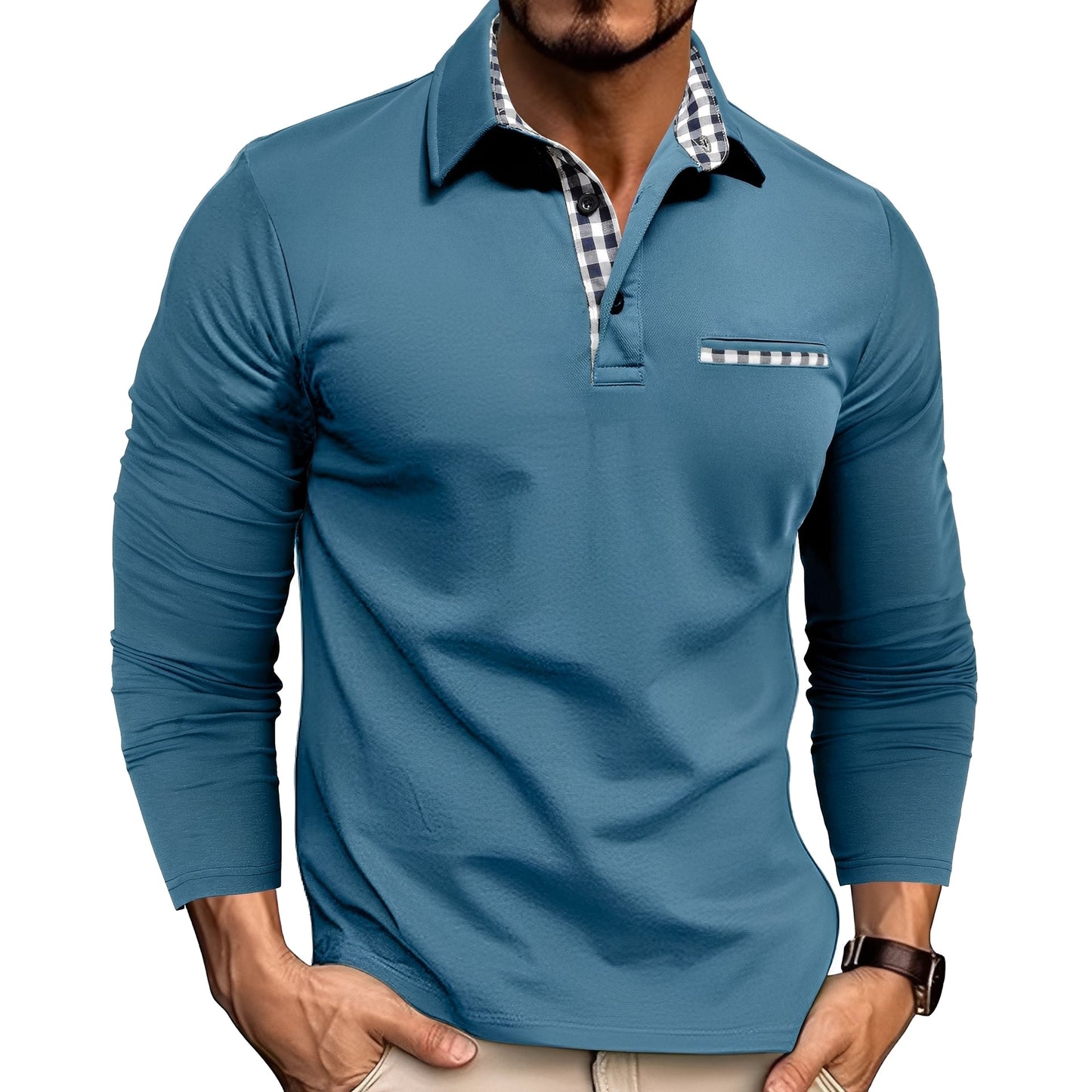 Jamison | Men's Long Sleeve Button-Down Polo Shirt